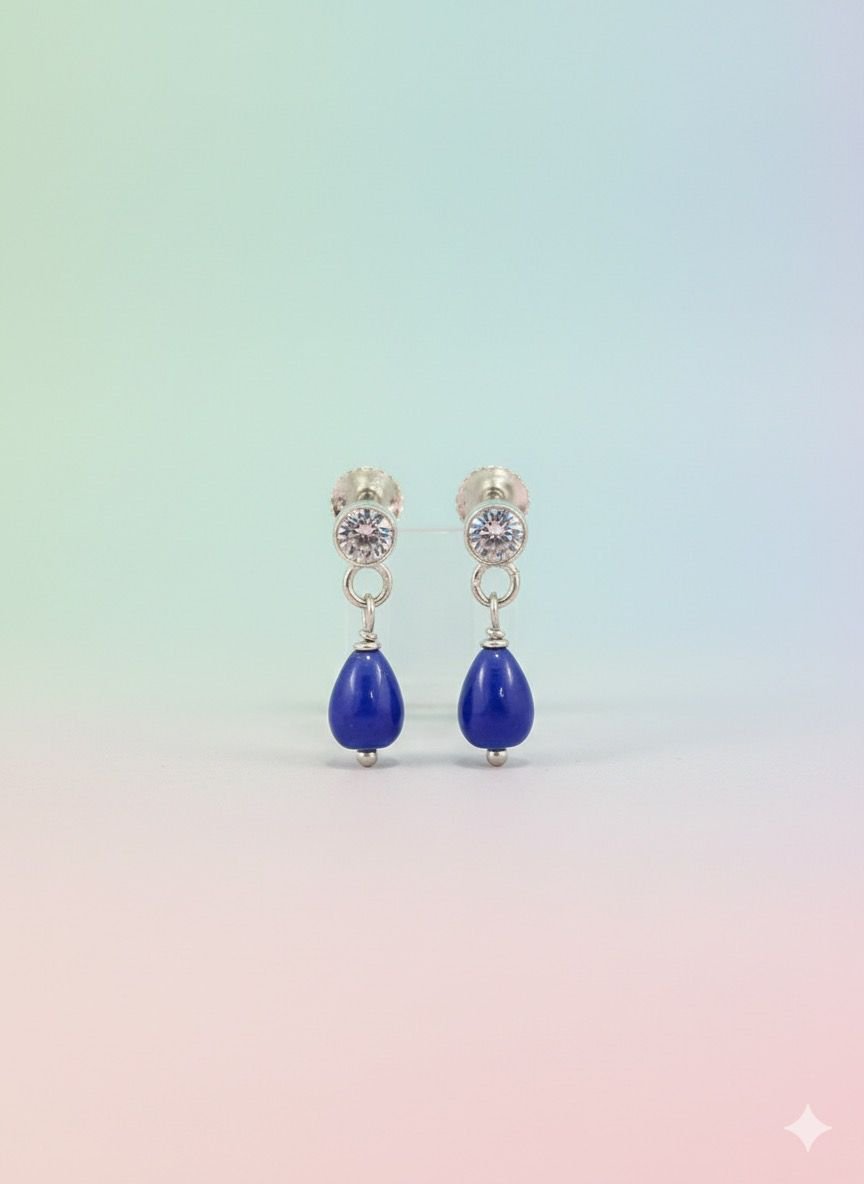 92.5 Silver  Baby Drops Earrings Multi colour Timeless Elegance in Miniature